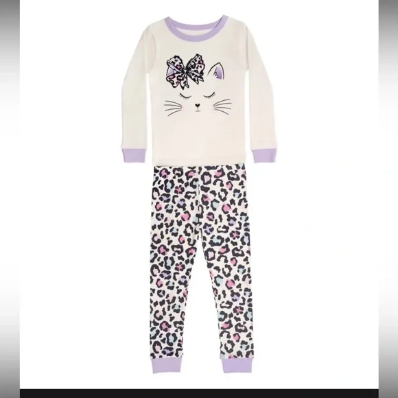 Girls Member’s Mark 4 Piece Cotton Snug Fit Pajamas Size 8 NWT - Picture 2 of 3